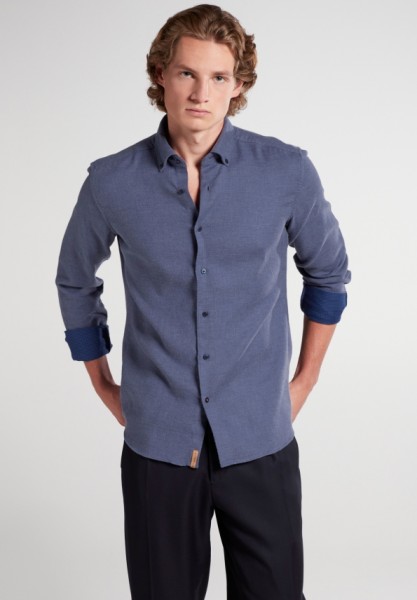 ETERNA SLIM FIT UPCYCLING SHIRT Langarm Hemd jeansblau 2389-17-MS74