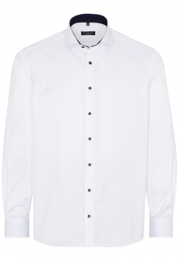 ETERNA COMFORT FIT COVER SHIRT TWILL Langarm Hemd weiß schwarz 8819-00-E15V  | Jeans-Manufaktur