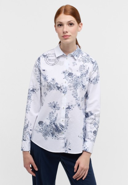 ETERNA REGULAR FIT Langarm Bluse floral marine gemustert 7992-19-D935