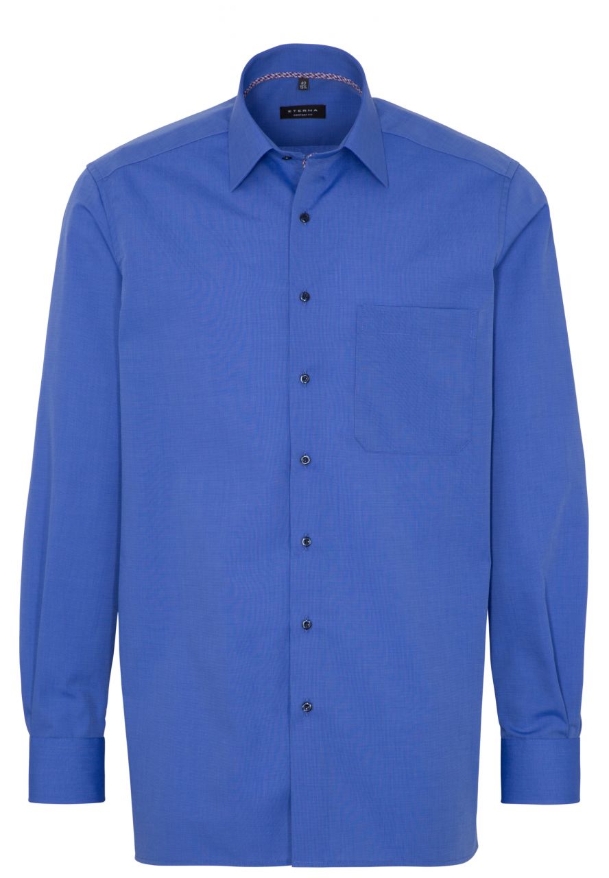Jeans-Manufaktur FIT ETERNA | Langarm blau COMFORT Hemd 3072-16-E18E