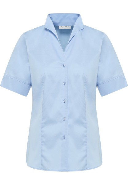 ETERNA REGULAR FIT Kurzarm Bluse mittelblau satin 5585-12-H266