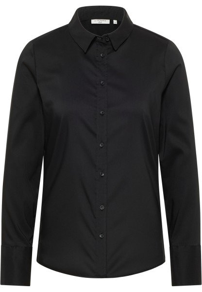 ETERNA FITTED Performance Shirt Langarm Bluse schwarz twill 5377-39-DF04