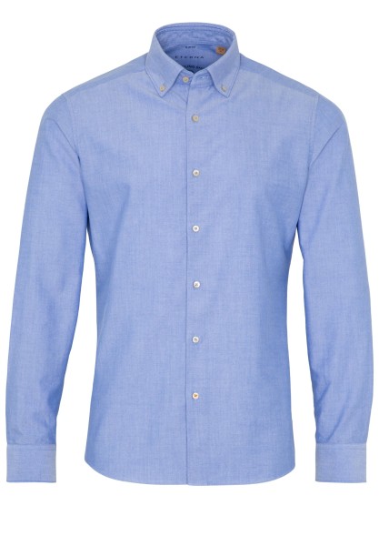 ETERNA SLIM FIT UPCYCLING SHIRT Langarm Hemd oxford blau 2411-15-MS74