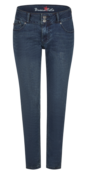 BUENA VISTA TUMMYLESS CROPPED twilight blue 2409 B5827 365.5227 - Stretch Denim